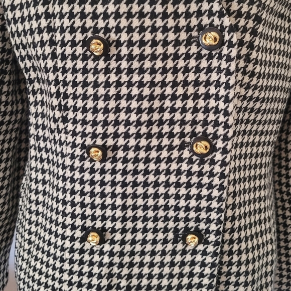 Vintage 80's Lord & Taylor Wool Houndstooth Double Breasted Blazer - Picture 5 of 7